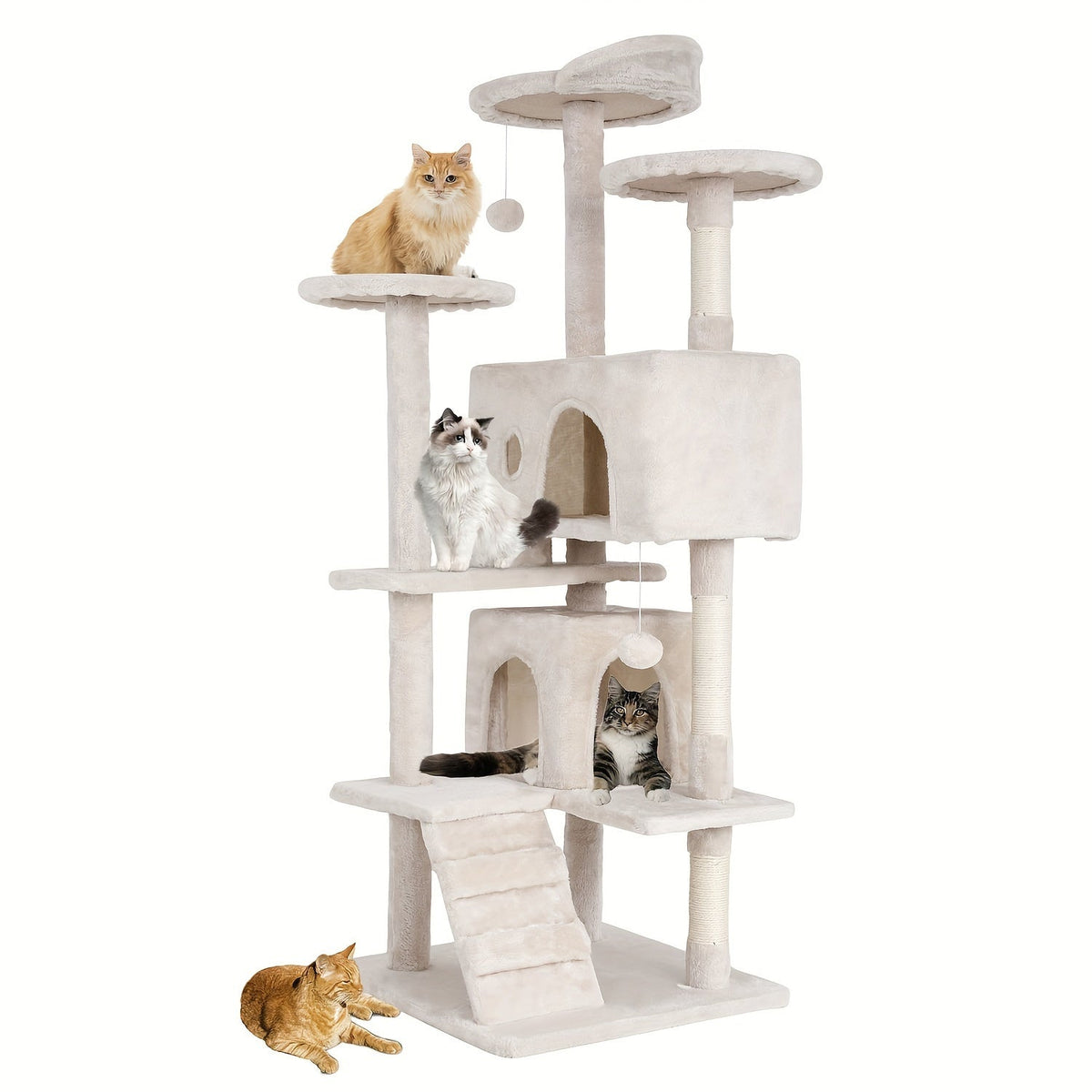 Multi-Level Cat Tree Tower with Scratching Post – Indoor Kitten Activity Center Playhouse, Easy to Assemble, Available in 22"/54"/60"/70" Heights & 7 Colors, Perfect Cat Gift