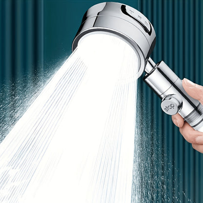 H37 Supercharged Filtered Showerhead - 3-Speed Adjustable, High Pressure, Adjustable Angle Bathroom Shower Head - Silvery, Black, Grey & White (Head Only)