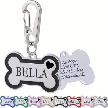 Personalized Engravable Dog ID Tag Collar Plate – Fashionable Anti-Lost Name & Phone Number Plate for Cats & Dogs, 8 Colors, Fits Small Medium Large Breeds, Cute Stylish Pet Gift