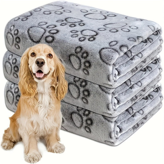 Soft Flannel Pet Blanket for Dogs and Cats Machine Washable Cozy Polyester Throw Blanket for Small Medium Large Extra Small Pets Sofa Bed Crate Blanket
