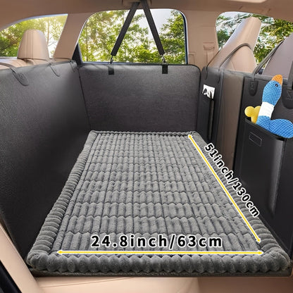 Non-Slip Dog Car Seat Cover Mat – Heavy-Duty Polyester Pet Seat Protector with Rear Extension for SUV, Sedan & Truck, Easy-Clean Floor Liner for All Dog Sizes