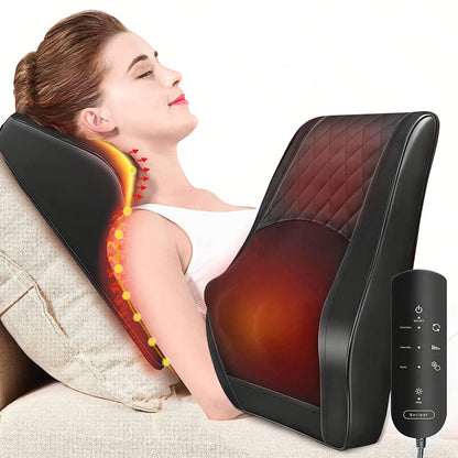 Shiatsu Neck & Shoulder Massager with Heat - Kneading, Rolling & Vibrating for Neck Traps Back Legs, Portable for Home Office Travel, Gift for Men & Women - Black & Brown
