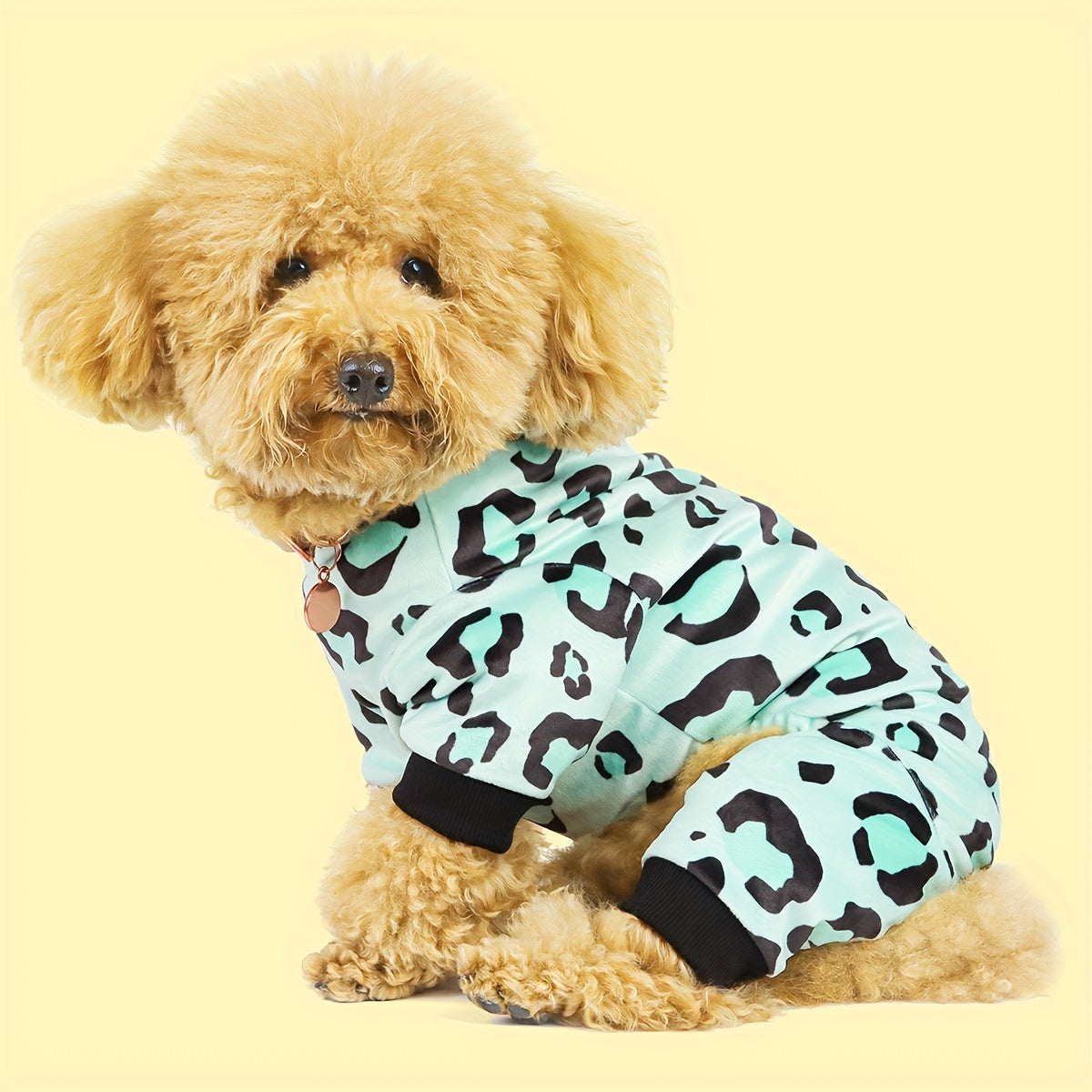 Pink Leopard Print Dog Pajamas for Small Dogs & Cats – Plush Soft Cozy Pet Jammies, Glamorous Leopard Texture Onesie Sleepwear for Puppies and Kittens, Stylish Indoor Dog Apparel and Pet Gift
