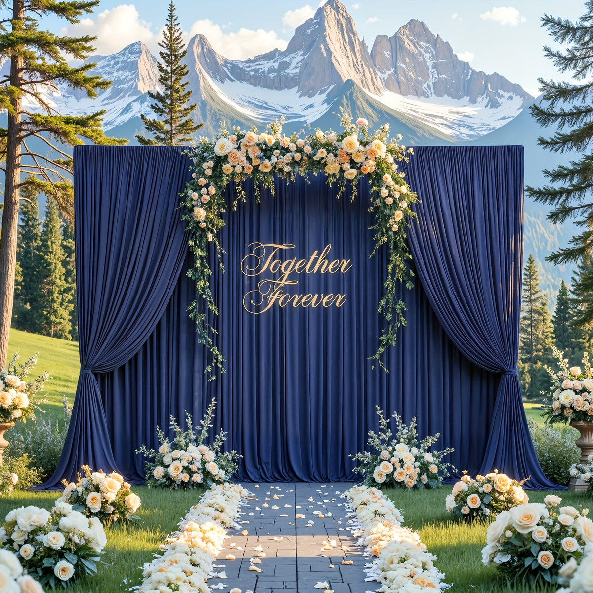 4-Pack 5×10 ft Polyester Spandex Backdrop Curtains with Pole Bags – Wrinkle-Resistant Photography Background for Wedding Birthday Banquet & Party in 15 Colors