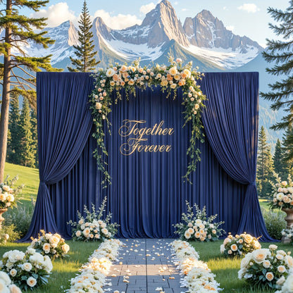 4-Pack 5×10 ft Polyester Spandex Backdrop Curtains with Pole Bags – Wrinkle-Resistant Photography Background for Wedding Birthday Banquet & Party in 15 Colors