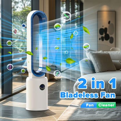 Bladeless Tower Fan 39", 24-Speed Settings, Remote Control, 12-Hour Timer, Silent Oscillating Indoor Air Circulator, Safe for Kids & Pets, Cooling Fan for Bedroom Living Room Home Office