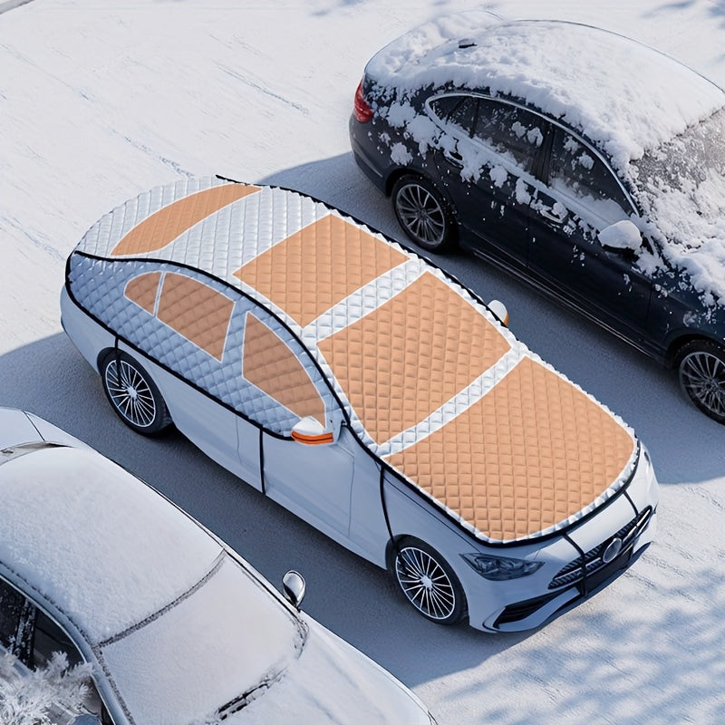 Car Windshield Snow Cover - Portable Snow & Ice Shield, Frost Protection, Easy Installation, Wind-Resistant - Fits Most Vehicles