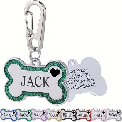 Personalized Engravable Dog ID Tag Collar Plate – Fashionable Anti-Lost Name & Phone Number Plate for Cats & Dogs, 8 Colors, Fits Small Medium Large Breeds, Cute Stylish Pet Gift
