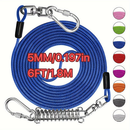 Heavy Duty Dog Leash 6 10 15 30 50 75 100 Feet Long Training Tie Out Cable for Large Dogs Up to 500 lbs Durable Bite-Resistant Yard Running Rope Lead