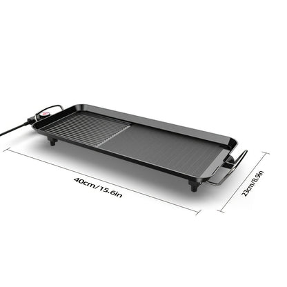 Household Smokeless Electric Grill - Extra-Large Non-Stick Roasting Pan, Adjustable Temperature & Drip Tray - Multifunctional Indoor & Outdoor BBQ - Medium, Large & Extended - Holiday Gift