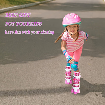 Adjustable Kids Roller Skates with Light-Up Wheels – Fun LED Rollerskates for Boys & Girls Ages 4–12, Youth & Toddler Sizes S/M/L, 9 Colors