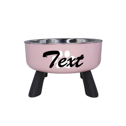 Personalized Stainless Steel Elevated Pet Bowl for Small Dogs – Anti-Slip Raised Feeder with Custom Name & Pattern, Neck Protection Design, Easy Clean Dog Food Water Dish