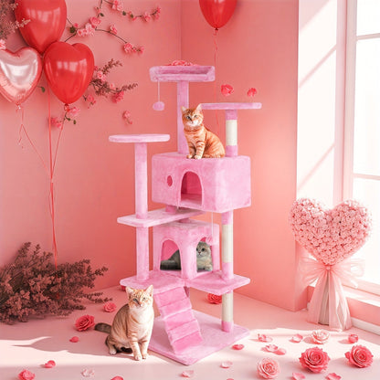 Multi-Level Cat Tree Tower with Scratching Post – Indoor Kitten Activity Center Playhouse, Easy to Assemble, Available in 22"/54"/60"/70" Heights & 7 Colors, Perfect Cat Gift