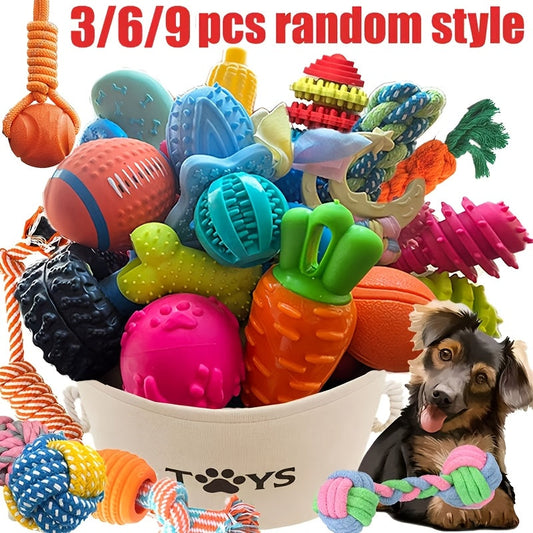 Dog Chew Toy Set 3/6/9Pcs - Puppy Teething Dental Chew Toys Bundle, Boredom Relief Rope Knot Toys for Small Dogs, Mixed Gift Pack Random Style