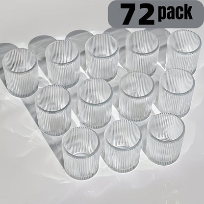 Transparent Glass Votive Candle Holders Bulk Set 48 / 72 / 96pcs Tea Light Holders for Wedding Table Setting Valentine’s Day & Home Decoration