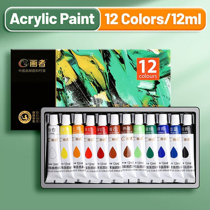 Acrylic Paint Set 12 18 24 or 36 Colors – Fade-Resistant Non-Toxic Tubes for Canvas Wood Rock Fabric Ceramics Clothing Wall Art – Beginner & Professional Artist Supplies